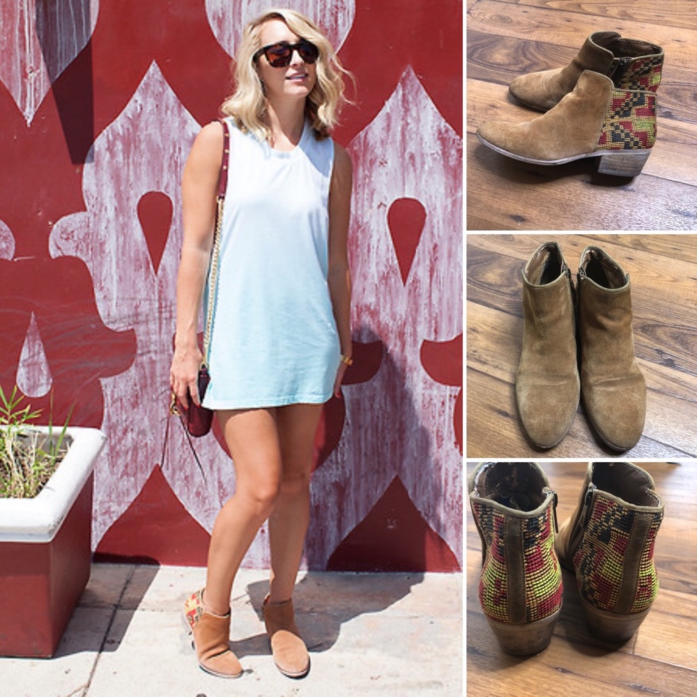 ⚡️FLASH SALE⚡️Sam Edelman Putnam Brown Suede Southwest Aztec Booties 8